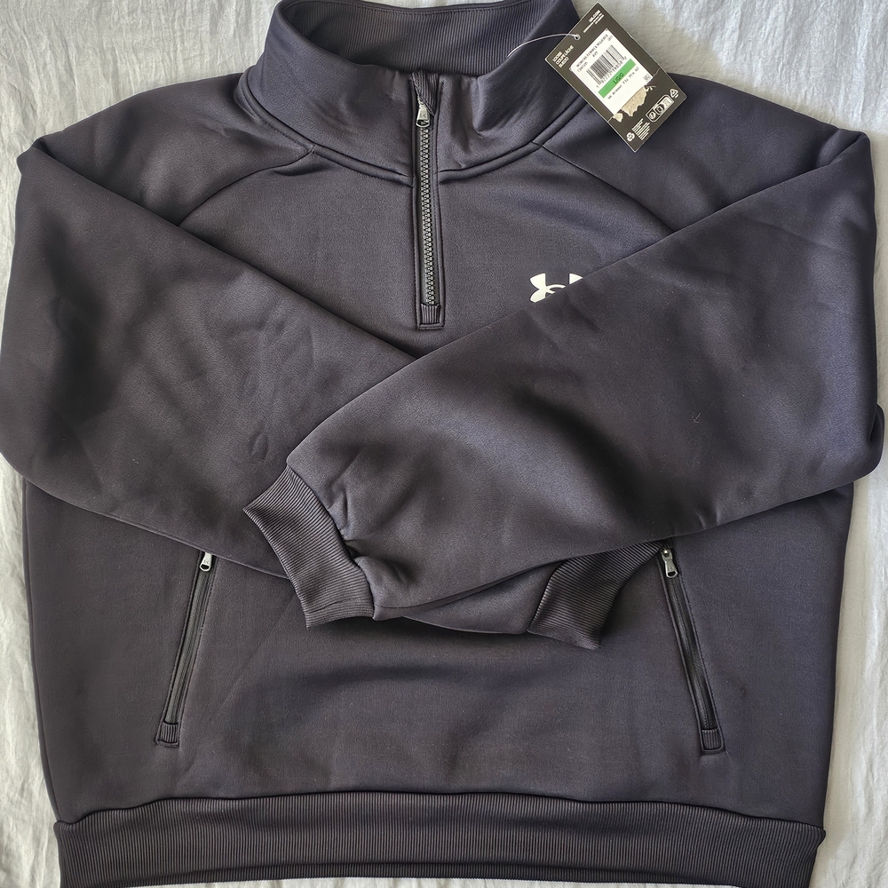 Under Armour Black Fleece Lined Quarter-Zip Pullover